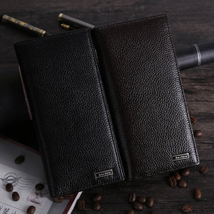 Men's Long Cow Leather Wallet Multi-card Business Bag