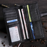 Men's Long Cow Leather Wallet Multi-card Business Bag