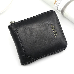 Real Cowhide Men's Short Wallets Portefeuille Homme Solid
