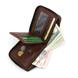 Real Cowhide Men's Short Wallets Portefeuille Homme Solid