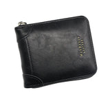 Real Cowhide Men's Short Wallets Portefeuille Homme Solid