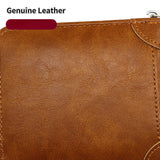 Real Cowhide Men's Short Wallets Portefeuille Homme Solid