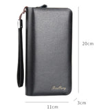 Men Clutch Wallets Double Zipper Mobile Phone Pouch Carteira