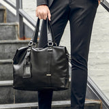 Business Men Travel Handbags High PU Leather Laptop Briefcase