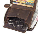 Men's Cow Leather Short Wallet High Cash Purses Clutch Vintage