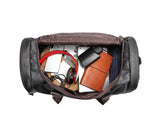 Men's PU Leather Travel Shoulder Bag with Shoe Compartment