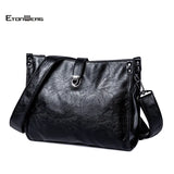 Men's PU Leather Messenger Bag Buckle Shoulder Casual File Bag