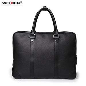 Men's Leather Briefcase Laptop Bag Tote Handbag