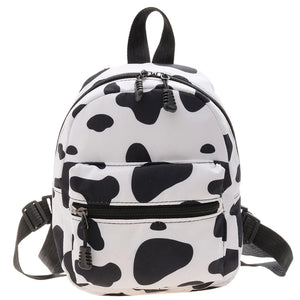 Butterflies Mini Backpack Women Girls Cow Print Zipper Nylon Adjustable S