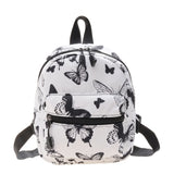 Butterflies Mini Backpack Women Girls Animal Print Double Zipper