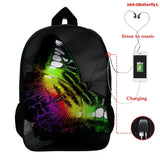 Butterfly 16 Inch Women School Bags Orthopedic Backpack 3D Print USB Charging