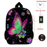 Butterfly 3D Printed Backpack for Kids Schoolbag Rucksack