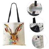 Butterfly Cat Print Tote Shoulder Bag Women Shopping Reusable Bags