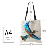 Butterfly Cat Print Tote Shoulder Bag Women Shopping Reusable Bags