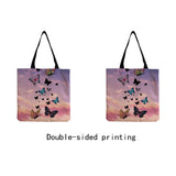 Butterfly Animal Printed Women Shoulder Handbags High Capacity Foldable Shopping