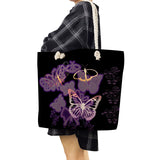 Butterfly Floral Print Handbags High Capacity