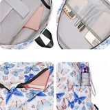 Butterfly Print Women's Nylon Backpack Animal Printing School Bags