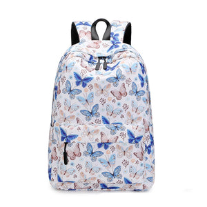 Butterfly Print Women's Nylon Backpack Animal Printing School Bags