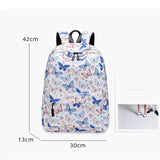 Butterfly Print Women's Nylon Backpack Animal Printing School Bags