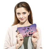 Butterfly Printed Women's Cosmetic Bag Animal Pencil Case Travel Storage Bag