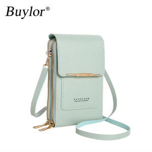 Buylor Touch Screen Cell Phone Purse Soft Leather Handbag