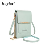 Buylor Touch Screen Cell Phone Purse Soft Leather Handbag