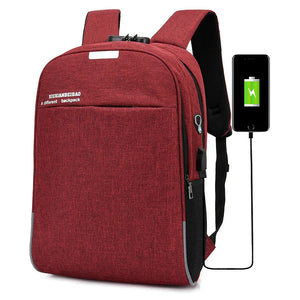 Buylor Business Backpack Men Anti Theft Lock Laptop Bag USB Charging Waterproof