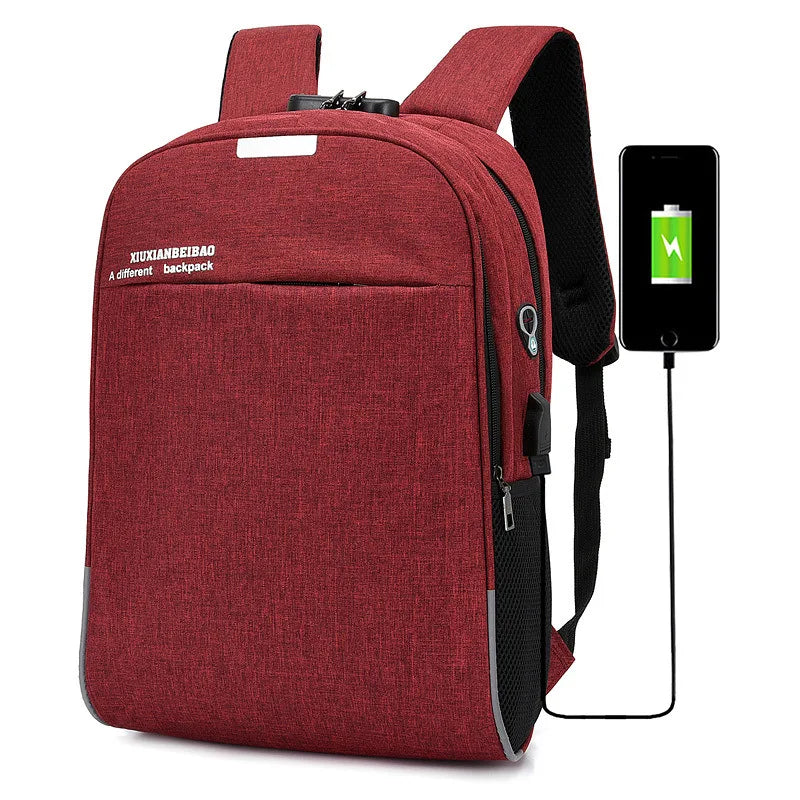 Buylor Business Backpack Men Anti Theft Lock Laptop Bag USB Charging Waterproof