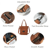 Buylor Crossbody Bag Corduroy Tote Bag Striped Cloth Shoulder Bag