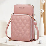 Diamond Lattice Cell Phone Purse Women Bag Wallet Crossbody Shoulder Bag
