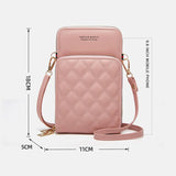 Diamond Lattice Cell Phone Purse Women Bag Wallet Crossbody Shoulder Bag