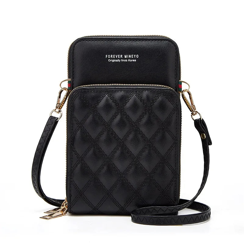 Diamond Lattice Cell Phone Purse Women Bag Wallet Crossbody Shoulder Bag