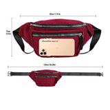 Corduroy Fanny Pack for Women Zipper Belt Bag