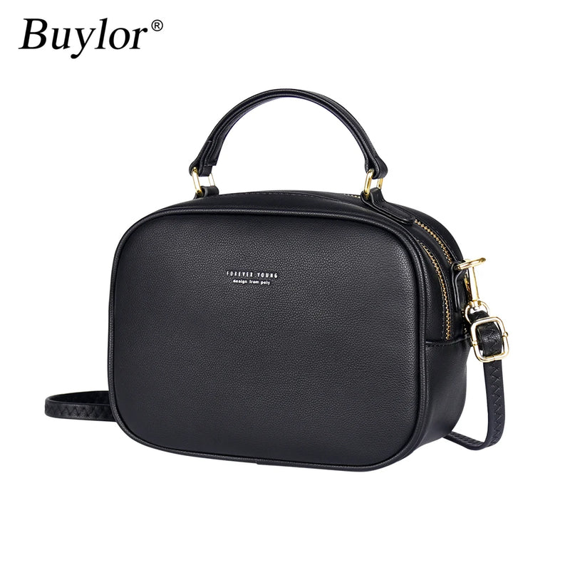 Buylor Crossbody Bag PU Leather Zipper Shoulder Bag Women High Handbags