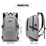 Buylor Men Backpack Waterproof Travel Bag USB Charging Backpack