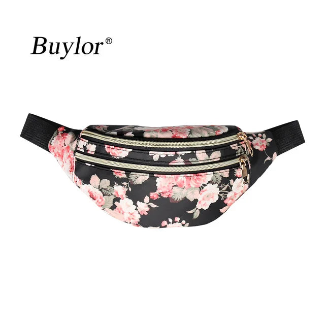 Buylor Printed Waist Pack Bags For Women Fanny Pack Travel Female Belt Bag Pouch