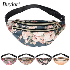 Buylor Printed Waist Pack Bags For Women Fanny Pack Travel Female Belt Bag Pouch