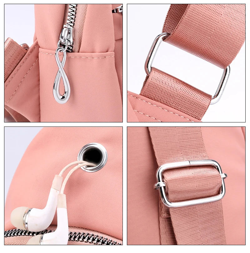 Buylor Sport Chest Bags Cusual Crossbody Bag for Women Shoulder Nylon Solid Ladi