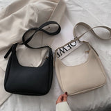Buylor Female Shoulder Bag PU Leather Street Crescent Retro Mini Underarm Bag