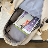 Nylon College Style Women Schoolbag Multilayer Travel Backpack