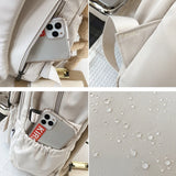 Nylon College Style Women Schoolbag Multilayer Travel Backpack