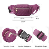 Women Nylon Waist Bag Running Fanny Pack Waterproof Hip Bum