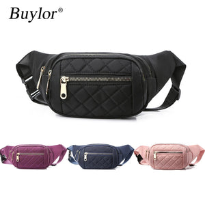 Women Nylon Waist Bag Running Fanny Pack Waterproof Hip Bum