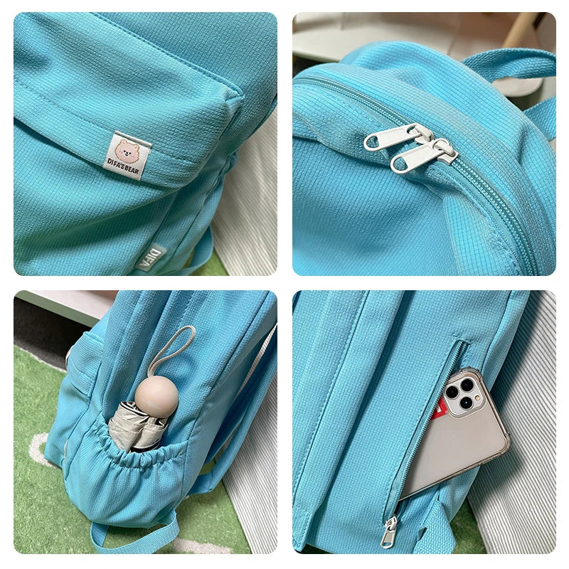 Buylor Nylon Women Backpack High Waterproof Schoolbag for Teenage Girls