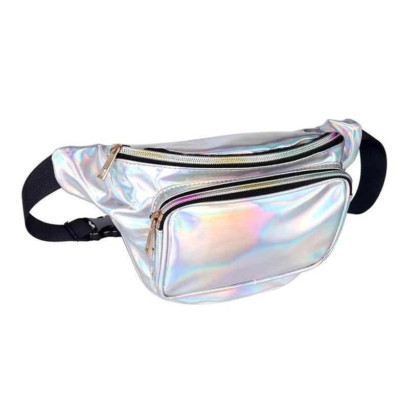 PVC Women Fanny Pack Waterproof Holographic Waist Bag for Travel
