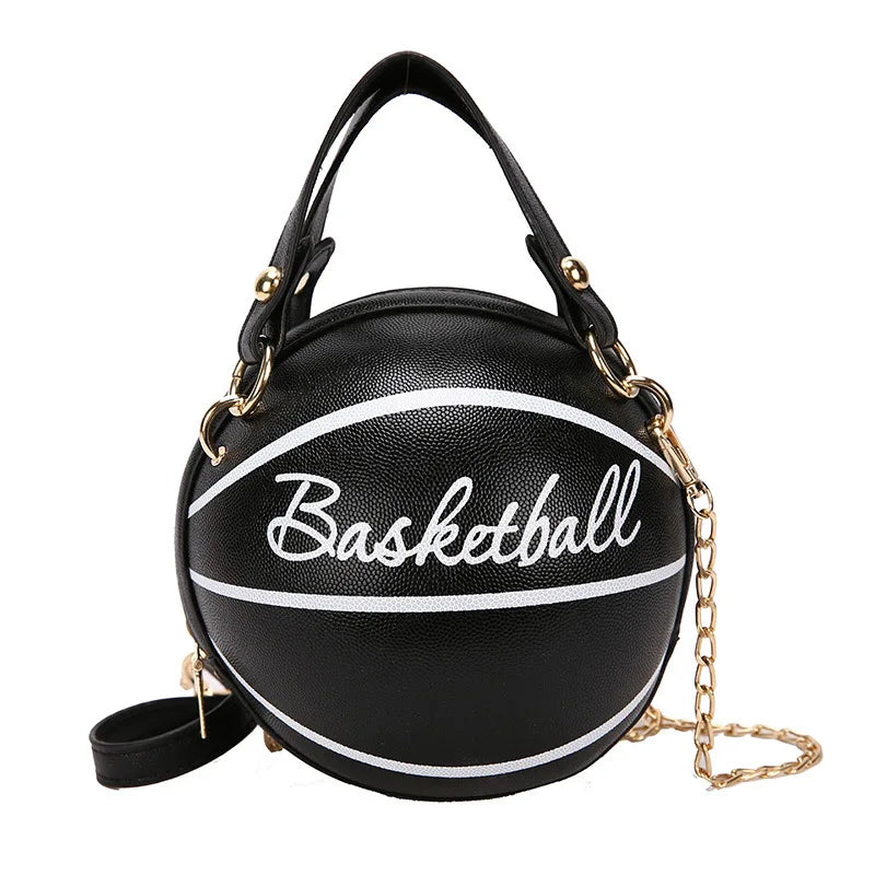 Crossbody Bag for Women Basketball Handbag Round Ball Purse Chains Tote