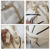 Crossbody Bag for Women Basketball Handbag Round Ball Purse Chains Tote