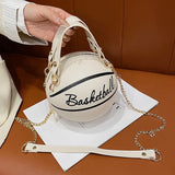 Crossbody Bag for Women Basketball Handbag Round Ball Purse Chains Tote