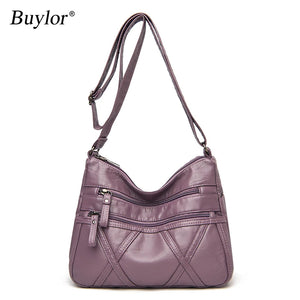 Buylor Soft Leather Shoulder Bag Casual Mother Bag Handbags