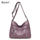 Buylor Soft Leather Shoulder Bag Casual Mother Bag Handbags